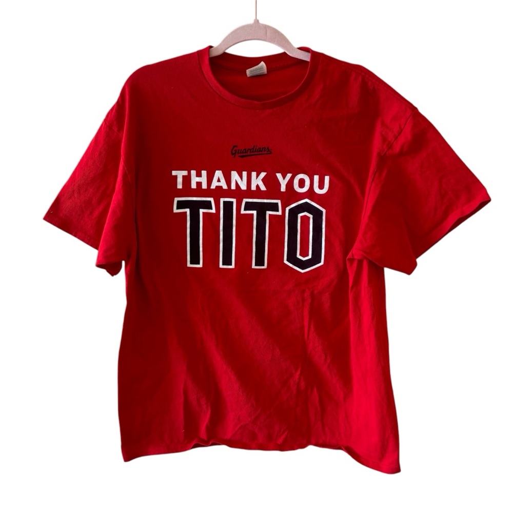 Thank You Tito Cleveland Guardians Indians Baseball MLB T-Shirt Tee Red XL